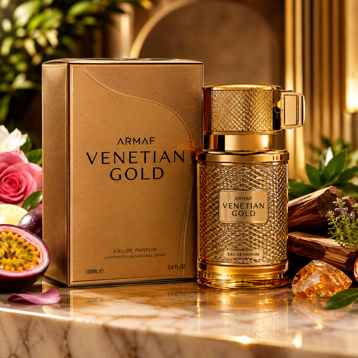 ARMAF Venetian Gold Eau de Parfum 100ml – Fruity, Woody & Aromatic Fragrance – Unisex