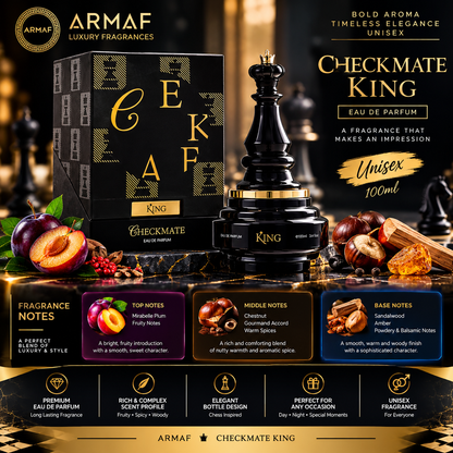 ARMAF Checkmate King Eau de Parfum – 100ml | Fruity, Spicy & Woody Fragrance | Unisex