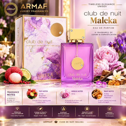 ARMAF Club de Nuit Maleka Eau de Parfum 105ml – Floral Fruity & Elegant Fragrance – Unisex
