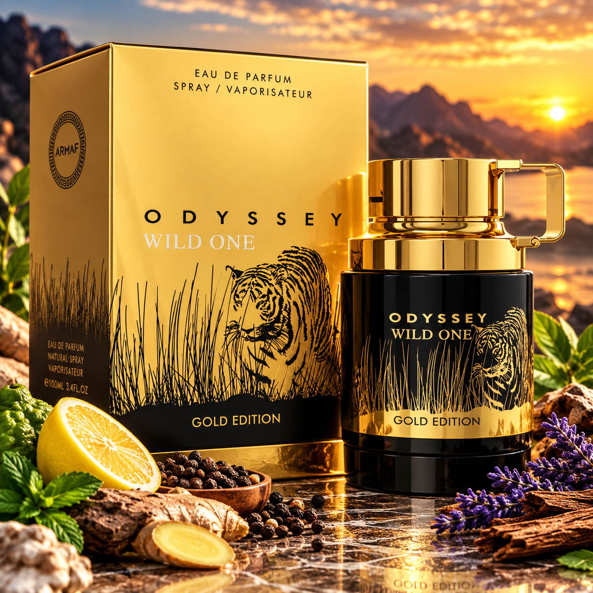 Armaf Odyssey Wild One Gold Edition Eau de Parfum 100ml Unisex Spicy Woody Fragrance