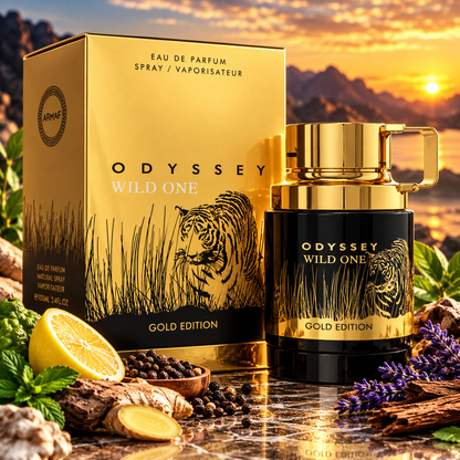 Armaf Odyssey Wild One Gold Edition Eau de Parfum 100ml Unisex Spicy Woody Fragrance