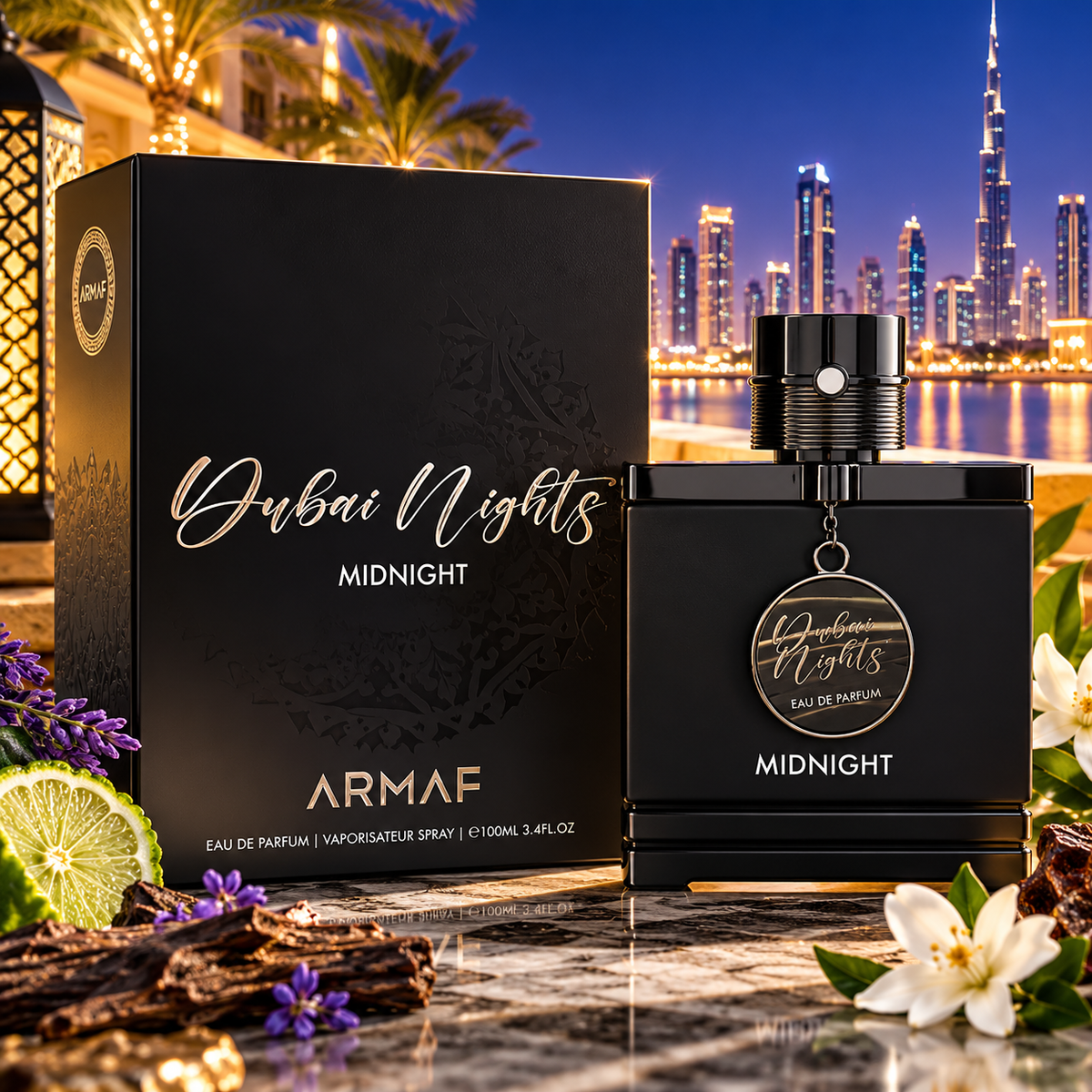 Armaf Dubai Nights Midnight Eau de Parfum 100ml Unisex Fougère Bergamot Lavender Fragrance